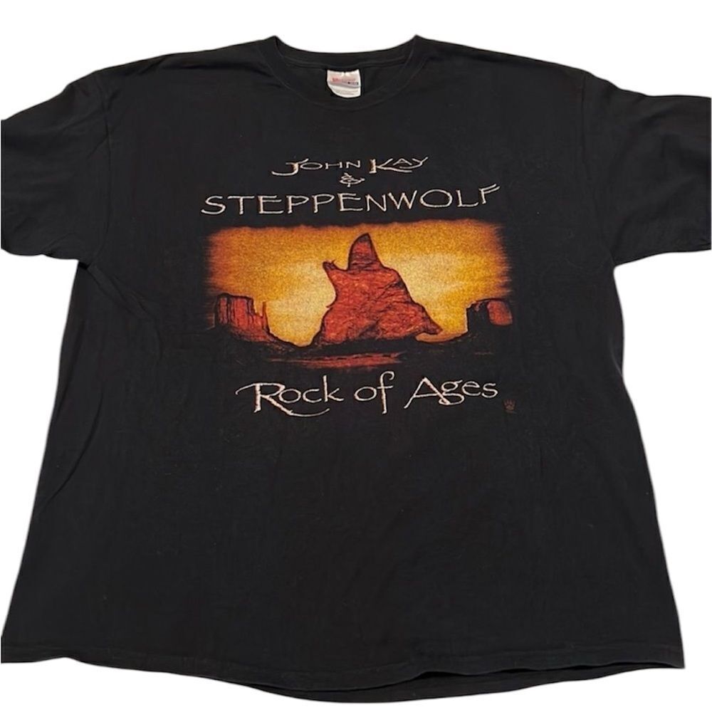 Vintage authentic 35th anniversary John Kay Steppenwolf Rock of Ages Tshirt szXL